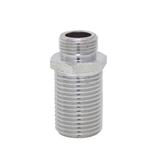 Casquilho Duplo Redução Latão 20mm 1/2″ X 3/8″ M/M Cromado
