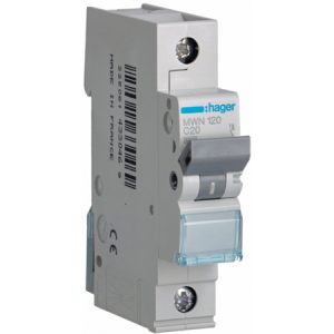 Disjuntor 1P 20A C 3kA 1M MWN120 Hager
